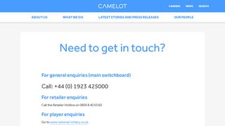 Contact us - Camelot Group