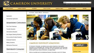 Cameron University Admissions - Cameron University