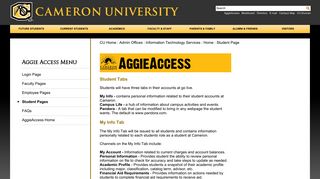 Student Page - Cameron University