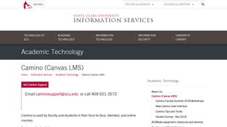 Camino (Canvas LMS) - Academic Technology - Santa Clara University