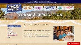 Forms & Application | JCA Shalom Malibu - Camp JCA Shalom