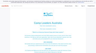 Camp Leaders Australia Events | Eventbrite