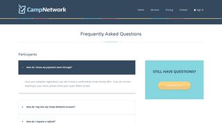 FAQ - Camp Network - Online Camp Registration Software