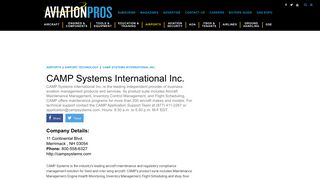 CAMP Systems International Inc. Company and Product Info from ...