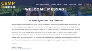 Welcome Message — Camp Uncommon