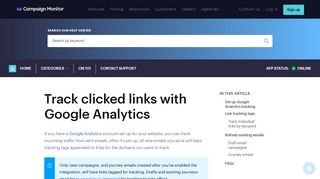 Track clicked links with Google Analytics | Campaign Monitor