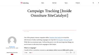 Campaign Tracking [Inside Omniture SiteCatalyst] | Adobe Blog