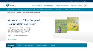 Simon et al., The Campbell Essential Biology Series | Pearson
