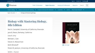 Biology with Mastering Biology, 8th Edition - Pearson