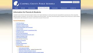 Parents & Students - Campbell County Public Schools