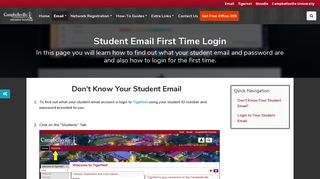 Student Email First Time Login - TigerNet! - Campbellsville University