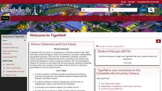 Home | Welcome to TigerNet! - Campbellsville University