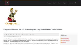 CampDoc.com Partners with CCC to Offer ... - Globe Newswire