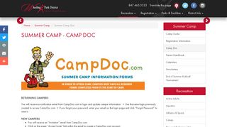 Summer Camp Doc | Wheeling Park District