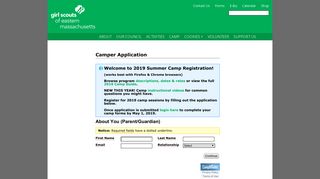 Camp Registration - CampInTouch