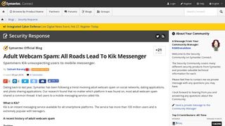 Adult Webcam Spam: All Roads Lead To Kik Messenger | Symantec ...