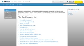 CamPleasures - Frequently Asked Questions