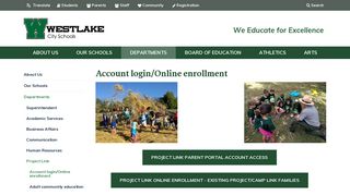 Account login/Online enrollment - Westlake City School District