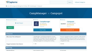 CampManager vs Campspot - 2019 Feature and Pricing Comparison