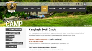 Camp | South Dakota Game, Fish, and Parks