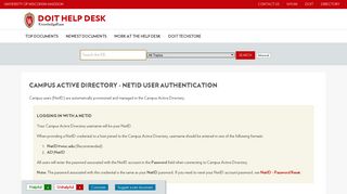 Campus Active Directory - NetID User Authentication - Kb.wisc.edu…