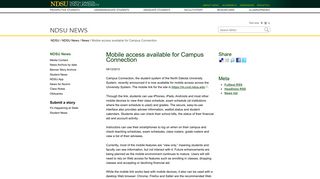 Mobile access available for Campus Connection | NDSU News | NDSU