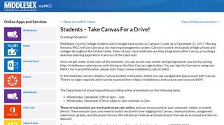Students – Take Canvas For a Drive! - Middlesex County College