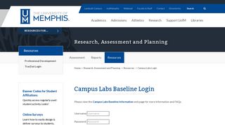 Campus Labs Login - Research, Assessment and Planning - The ...