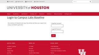 Login to Campus Labs Baseline - University of Houston