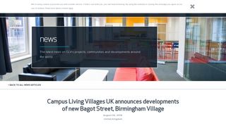 Campus Living Villages UK announces developments of new Bagot ...