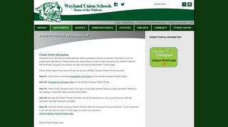 Parent Portal Information - Wayland Union Schools