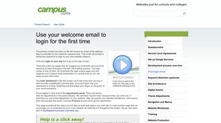 Campus Suite Support: Logging in using your welcome email
