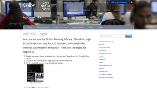 Android Login | Academic ITS | Colby College