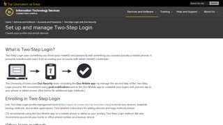 Set up and manage Two-Step Login | Information Technology Services