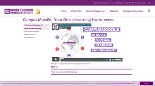 Campus Moodle - Your Online Learning Environment - RGU