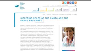 Differing roles of the CMRTO and the OAMRs and CAMRT · CMRTO ...