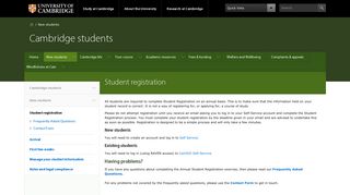 Student registration | Cambridge students