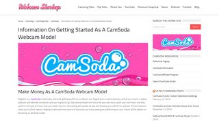 Information On Getting Started As A CamSoda Webcam Model