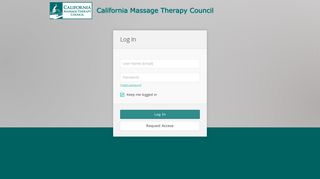 Login - California Massage Therapy Council