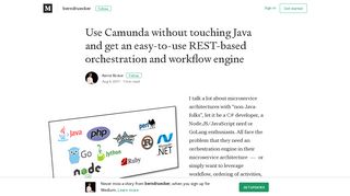Use Camunda without touching Java and get an easy-to-use REST ...