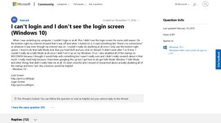 I can't login and I don't see the login screen (Windows ...