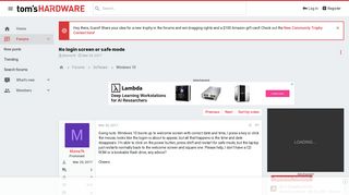 No login screen or safe mode - [Solved] - Windows 10 - Tom's Hardware