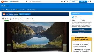 Can't login after latest windows update. Help : Windows10 - Reddit