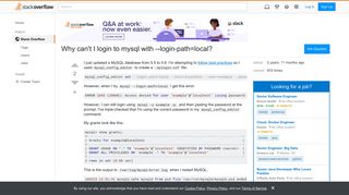 Why can't I login to mysql with --login-path=local? - Stack Overflow