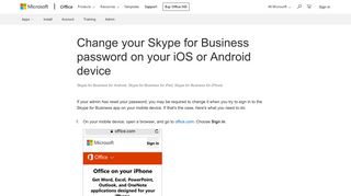 Change your Skype for Business password on your iOS or Android ...