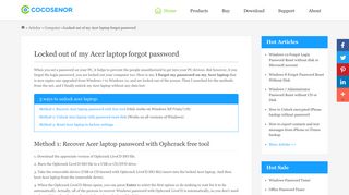 Locked out of my Acer laptop forgot password - Unlock with 3 methods