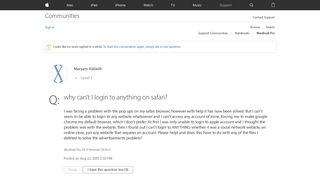 why can't I login to anything on safari? - Apple Community
