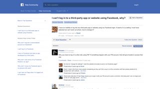 I can't log in to a third-party app or website using Facebook, why ...