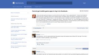Cannot get mobile game apps to log in to facebook. | Facebook Help ...