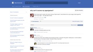 why can't I access my apps/games? | Facebook Help Community ...